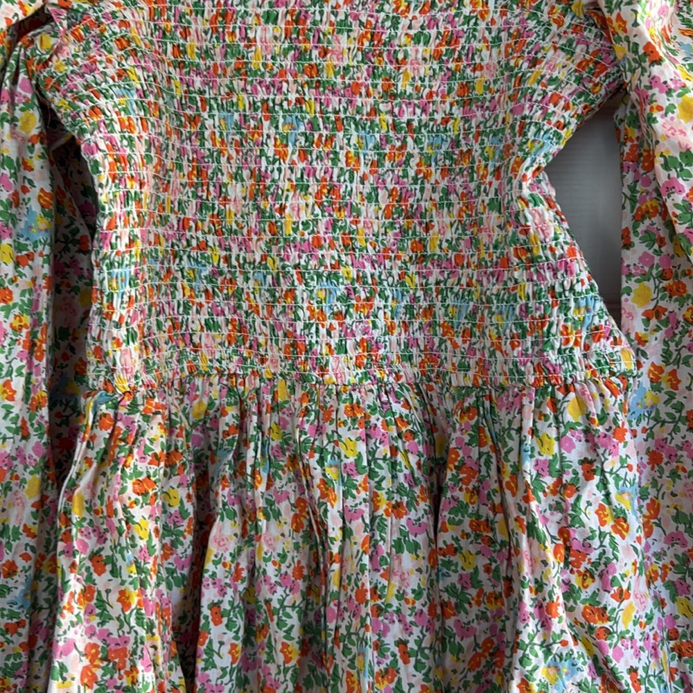 Elizabeth Wilson Designs Multicolor Floral Smocked Blouse - Picture 15 of 16